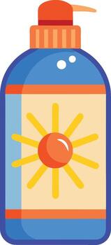 Sunblock spray container with modern flat design vector