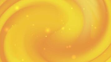 ljus gul abstrakt bakgrund med slät virvlande former och lysande gnistra partiklar idealisk för festlig global fester digital inviterar säsong- banderoller och glad design projekt video