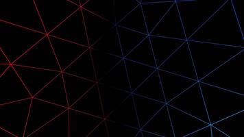 blauw en rood neon wireframe vorm beweging achtergrond vj lus l 4k video