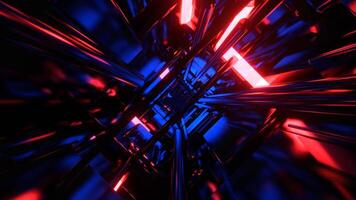 profundo azul y rojo infinito resumen neón fractura zona antecedentes vj lazo en 4k video