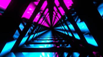 cyan och rosa rör på sig triangel neon källa bakgrund vj slinga i 4k video