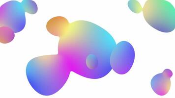 gradiente líquido animado volta formas em branco pano de fundo. minimalista multicolorido holográfico fundo com ondas video