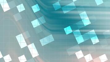 aqua azul moderno tecnologia fundo com geométrico quadrados e fluindo linhas para apresentações e Projeto video