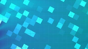 ártico azul abstrato geométrico fundo com dinâmico azul quadrados e sutil rede padronizar animação video