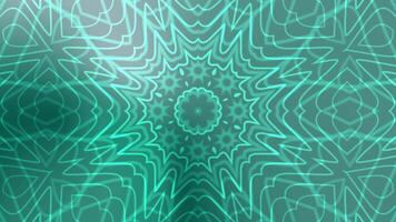 agua menta mezcla fascinante verde azulado caleidoscopio modelo animación con intrincado geométrico formas y suave transiciones video