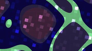 résumés liquide cligner point abstrait géométrique Contexte animation avec coloré formes et la grille motifs en mouvement lentement video