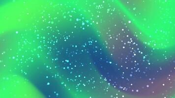 abstracts partiklar abstrakt rörelse bakgrund med gnistrande partiklar på strömmande grön och blå bakgrund video