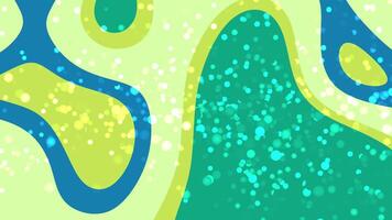 abstracts flytande partiklar dynamisk rörelse grafisk animering med abstrakt former, vibrerande färger och gnistrande bokeh effekter video