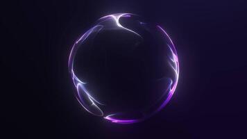 glühend abstrakt Energie Kugel mit glatt lila und Blau Gradient Fluss. futuristisch 3d Animation. nahtlos Schleife zum Science-Fiction, Technik Hintergründe, Bewegung Grafik oder Digital Visualisierungen. video
