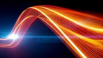 abstrato laranja binário dados corrente fluindo luz Rapidez digital rede conexão futurista video
