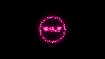 Flickering Big Sale Text animation with neon light. Luminous and shimmering haze inside the letters of the text Big Sale. Big Neon Sale neon sign. video