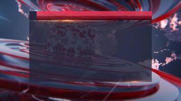 global Nyheter intro animering bakgrund med jord klot och röd element utsända mall design med Nyheter grafisk tallrik video