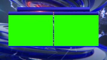 Broadcast news opener with globe animation and futuristic design for television shows intro scene with two green screen windows for news broadcasting video