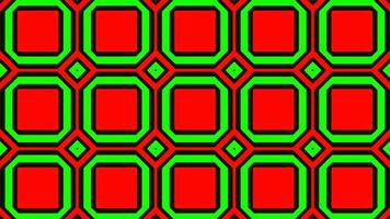 röd och grön abstrakt kvadrater mönster bakgrund vj slinga i 4k video