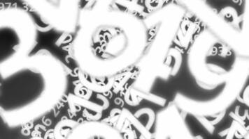 An abstract background of numerous black-and-white changing numbers, creating a futuristic and dynamic visual effect video