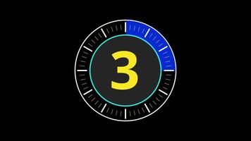 12-second graphic timer animation with changing number and scale in a blue circle video