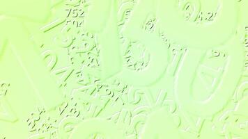 un ligero verde dinamicamente cambiando antecedentes con números, simbolizando procesos de cálculos, cálculos, y soluciones video