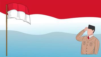 movimento grafico di indonesiano indipendenza giorno modello. può essere modificato per indipendenza giorno video e elementi come come testo può essere aggiunto