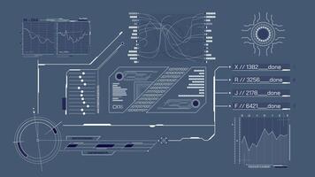 animato schermo con hud e Infografica elementi per informazione in lavorazione video