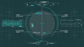 interfaccia con animato hud e Infografica elementi per dati maneggio video
