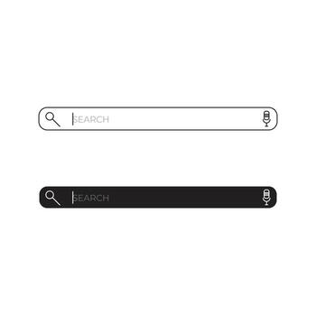 Search box with voice search, cursor blink, web design elements for website vector