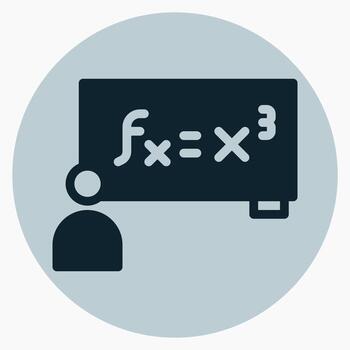 Math Lesson Icon in glyph style. Perfect for apps, websites, UI UX, presentations, or infographics. Editable illustration file with clean design and modern design. vector
