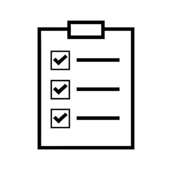 Checklist icon for business, project management, and tasks visually conveys organization and completion vector