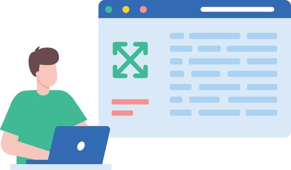 un plano estilo ilustración demostración mando terminal vector