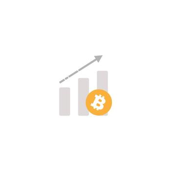 bitcoin flat icon graph design isometric 3d style cryptocurrency concept illustration eps 10 vector