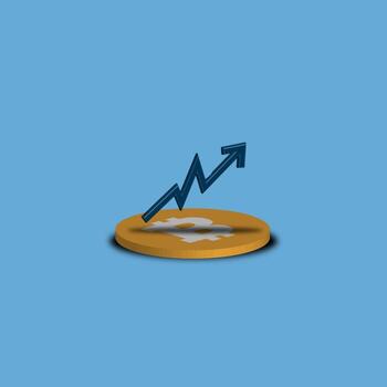 bitcoin graph icon design isometric 3d style cryptocurrency concept illustration eps 10 vector