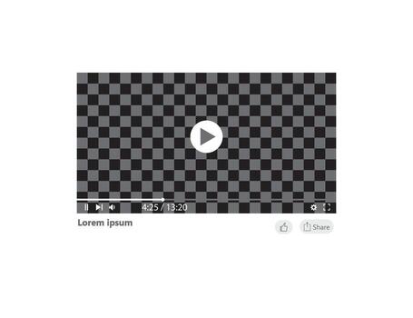 Media Player Interface with Checkered Background and Playback Controls Displayed. vector