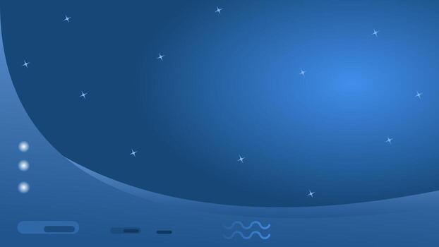 Abstract blue background with stars, waves and other shapes for website, landing page or presentation. Minimalist flat design, gradient, space. vector