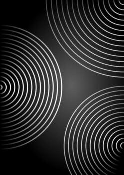 resumen negro antecedentes con plata concéntrico círculos, minimalista diseño para tecnología o moderno conceptos, limpiar y impactante vector