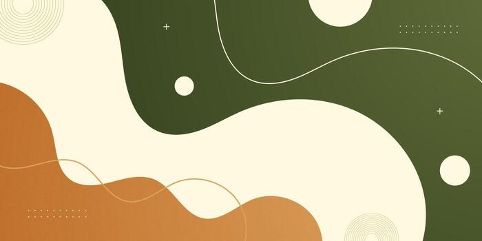 Abstract colorful green and brown wave fluid pattern banner background. Simple and trendy shapes geometric wave pattern element design. vector