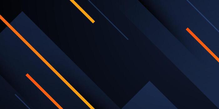 Abstract overlap square dark blue pattern background. Simple design with orange lines element background. vector