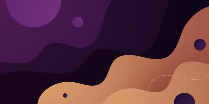 Abstract wave fluid banner background with purple and brown color shapes pattern design. Simple and trendy element background. vector