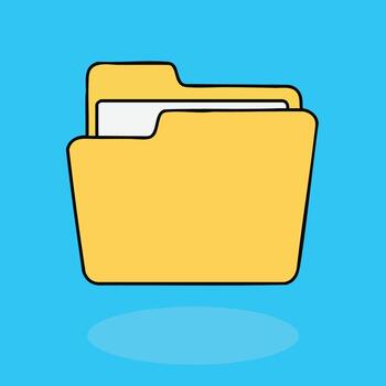 Simple and Clear Folder Icon Expanded Line Icon Design vector