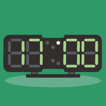 Simple and Clear LED Digital Clock Icon xpanded Line Icon Design vector