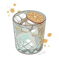 ligero con hielo agrios bebida con limón rebanada. genial para limonada, cóctel sin alcohol, o bajo contenido alcohólico bebida diseños vector