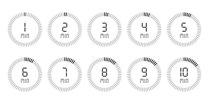 a set of time and date icons in a circle vector