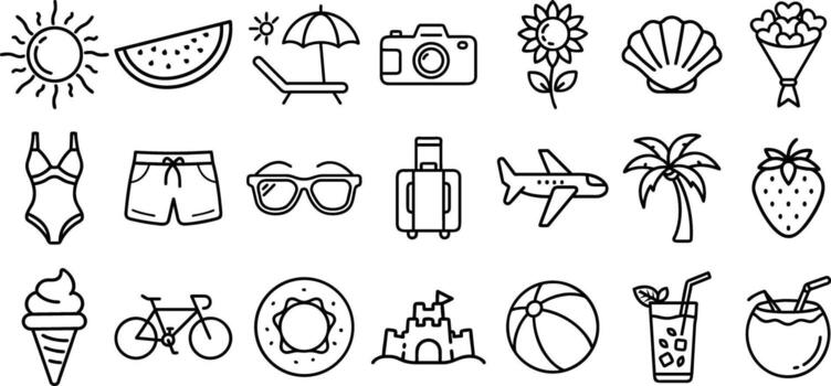 conjunto de iconos de verano vector