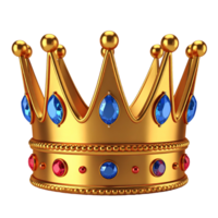 florido dorado corona con precioso gemas aislado en un transparente antecedentes. png