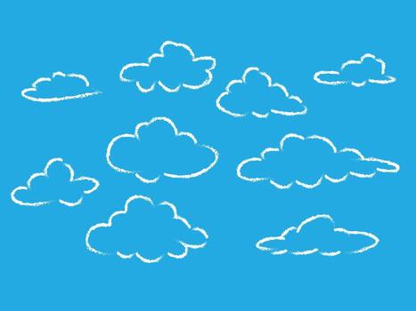 mano dibujado nube contornos colección vector