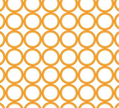 Seamless pattern of interlocking orange circles on white background vector