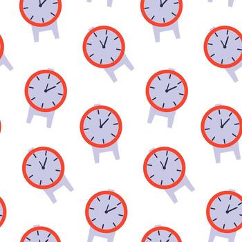 relojes arreglado en un repitiendo modelo con vibrante colores y sencillo diseño vector