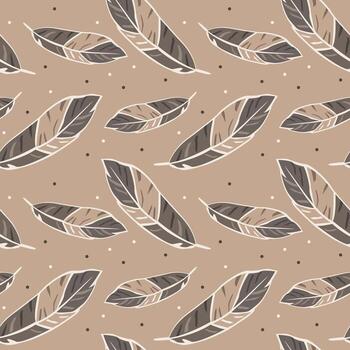 Feather pattern design in earthy tones with varied textures and artistic detail vector