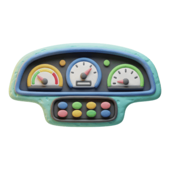 auto pannello di controllo con multiplo calibri e pulsanti isolato su trasparente sfondo png