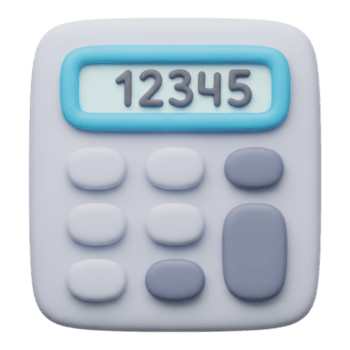 Taschenrechner mit Zahlen isoliert auf transparent Hintergrund png