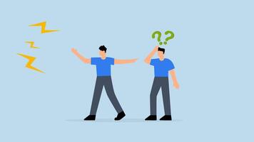 Bad habit blame other, 4k animation of annoyed business manager overlooks this error and highlights additional errors. video