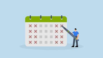 4 4 día trabajo semana, 4k animación de negocio gerente programado vacaciones a trabajo 4 4 día trabajo semana a el empresa video